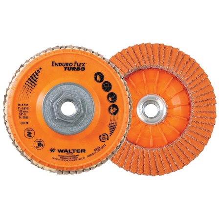 Walter Surface Technologies Enduro Flex Turbo 5 in. x5/8-11 T29 Grit 36/60 06A537